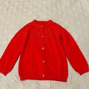 Adorable Girls Red Cardigan, Size 150 (US size 12)